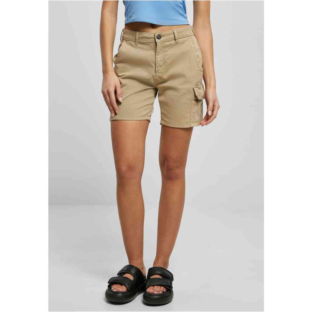 Urban Classics - High Waist Cargo Korte broek - Beige